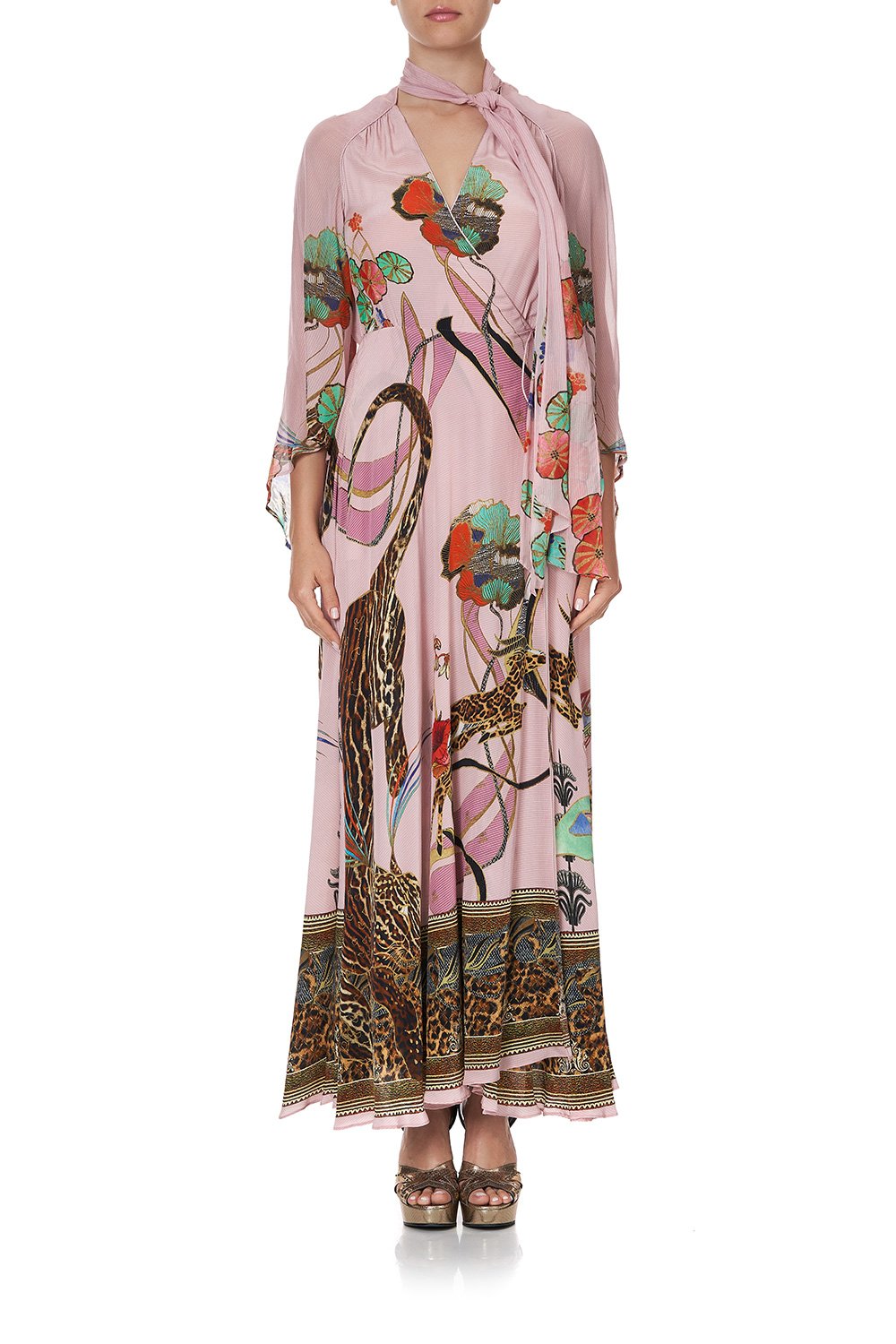 WRAP DRESS WITH NECK TIE ZIBA ZIBA