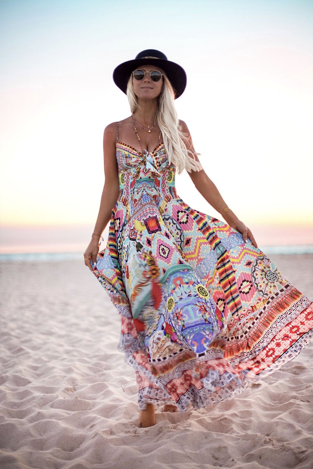 CLOSE TO MY HEART LONG DRESS WITH TIE FRONT