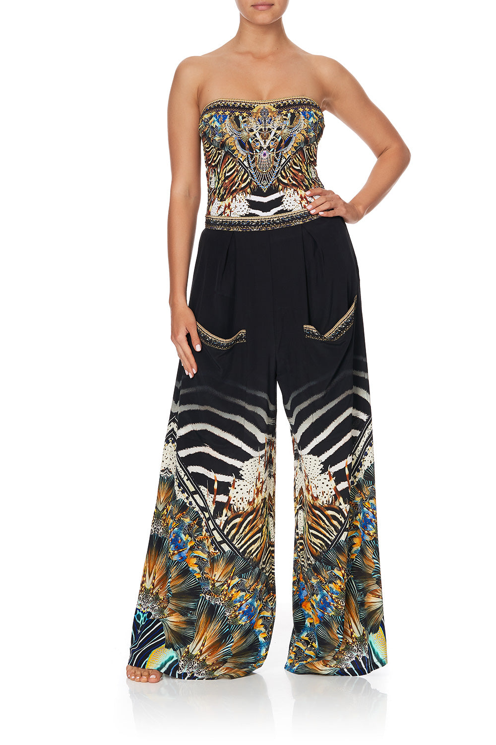 WIDE LEG TROUSER WITH FRONT POCKETS LOST PARADISE