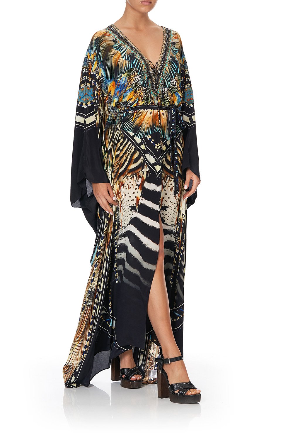 SPLIT HEM LACE UP KAFTAN LOST PARADISE