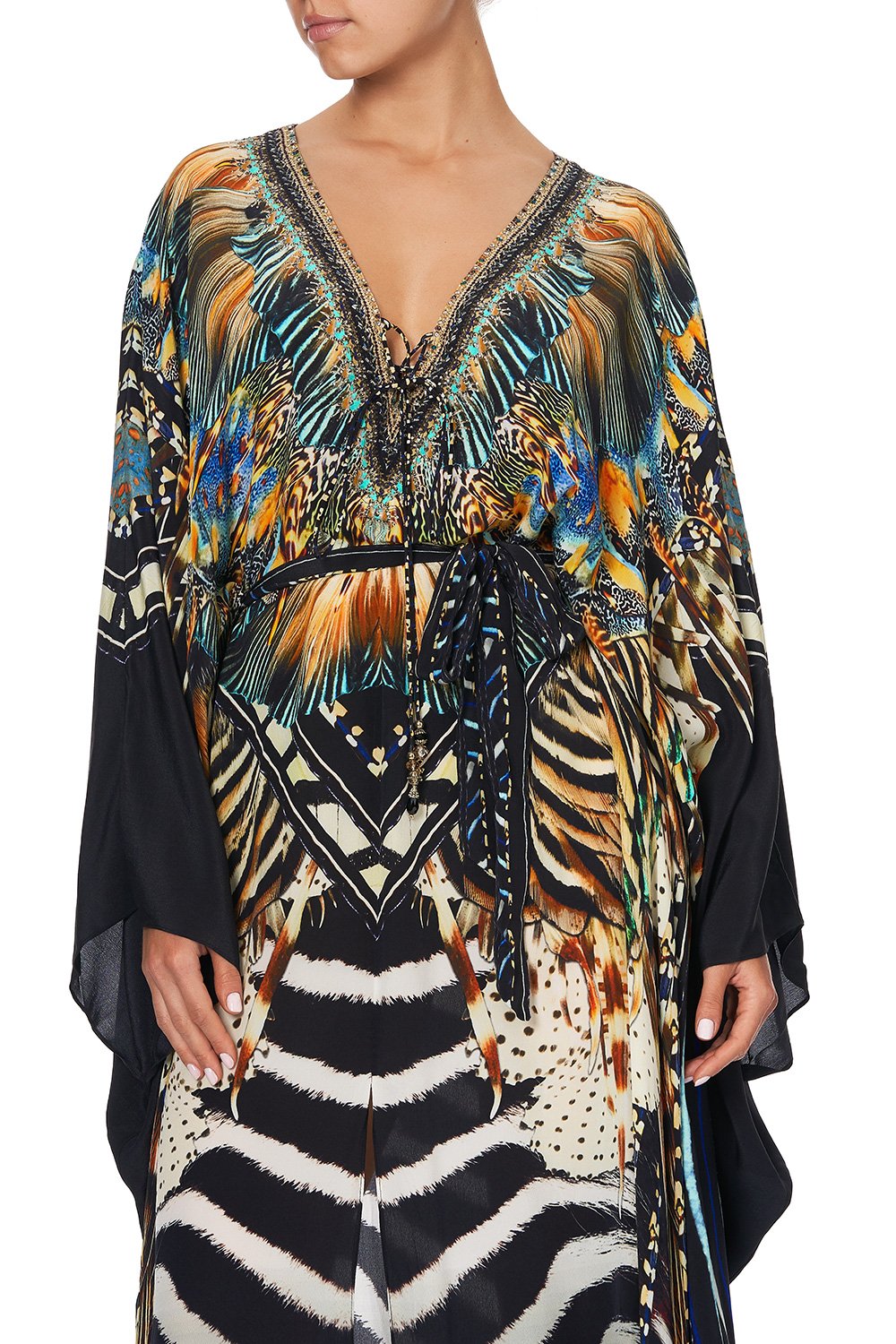 SPLIT HEM LACE UP KAFTAN LOST PARADISE