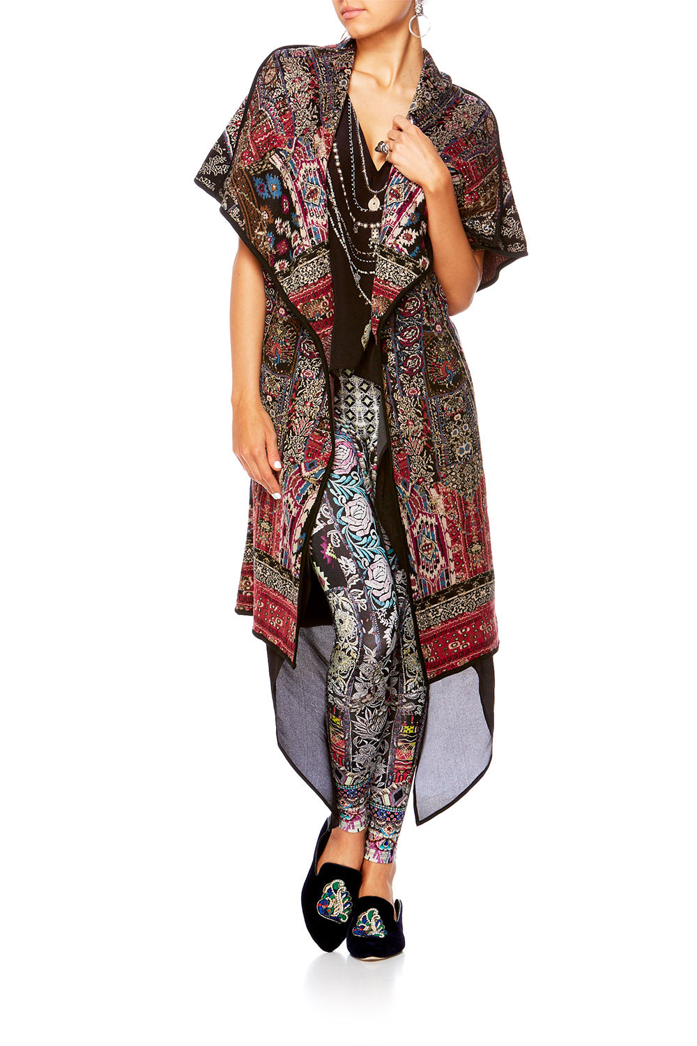 CAMILLA JAGGIS KINGDOM SHORT SLEEVE WRAP KNIT W TIE