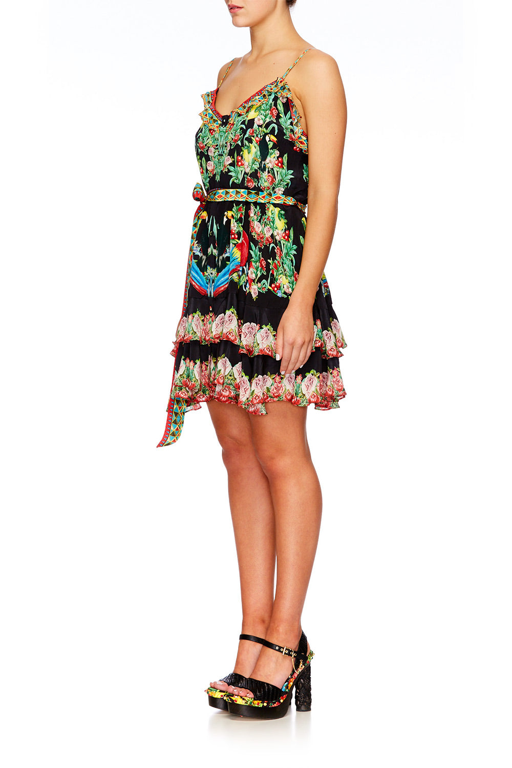 TOUCAN PLAY MINI BUTTON DOWN FRILL DRESS