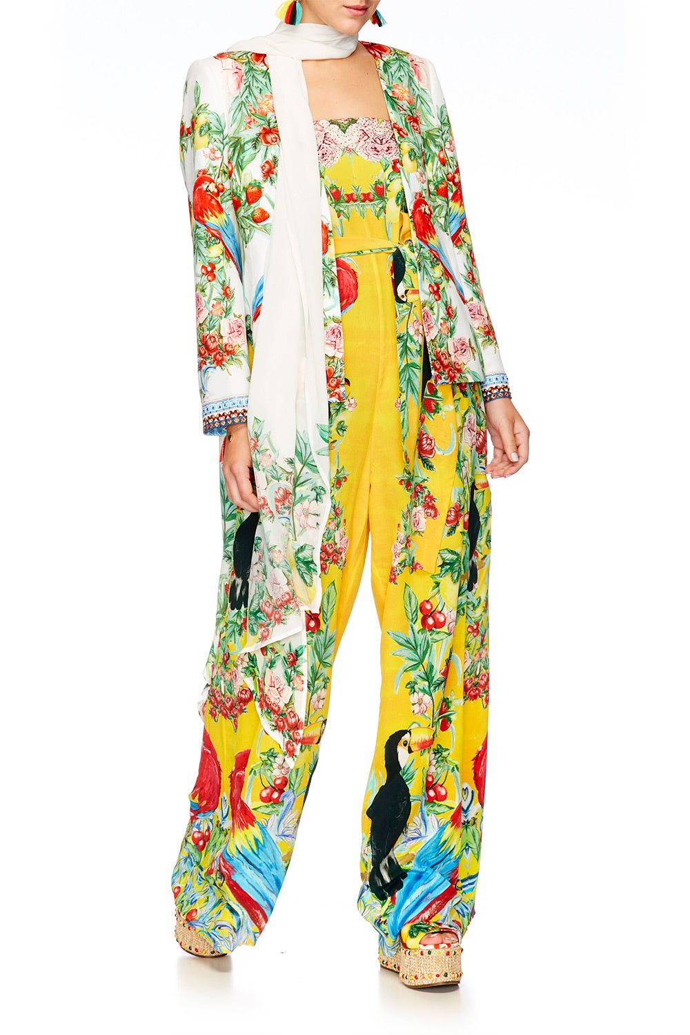 LOVE BIRDS TIE WAIST STRAPLESS JUMPSUIT