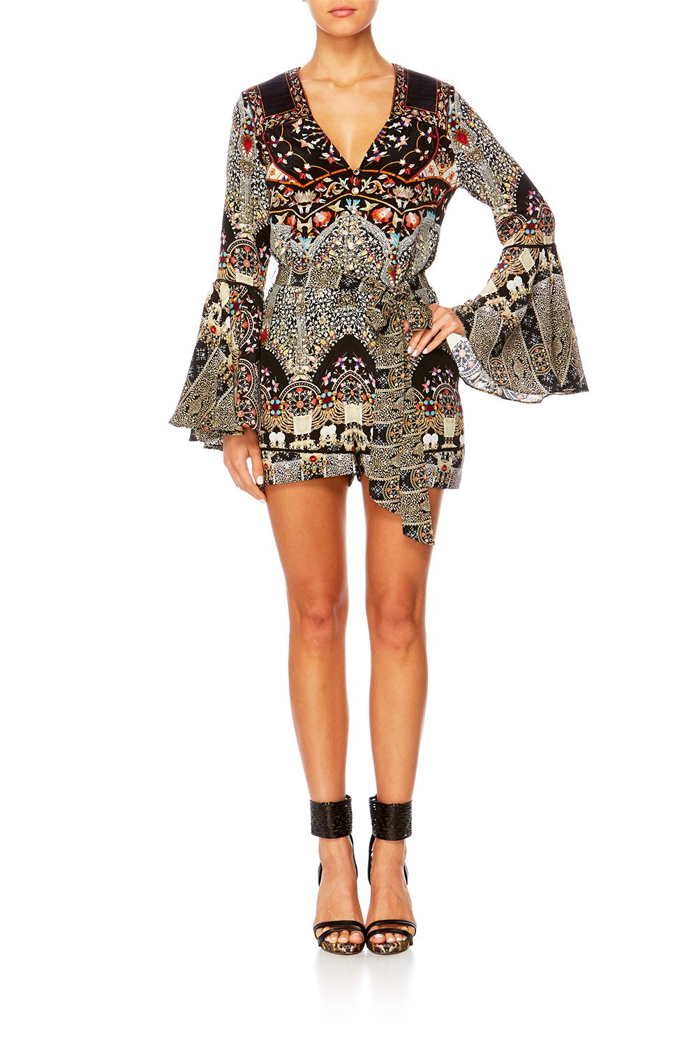 CHAMBER OF REFLECTIONS BUTTON FRONT PLAYSUIT