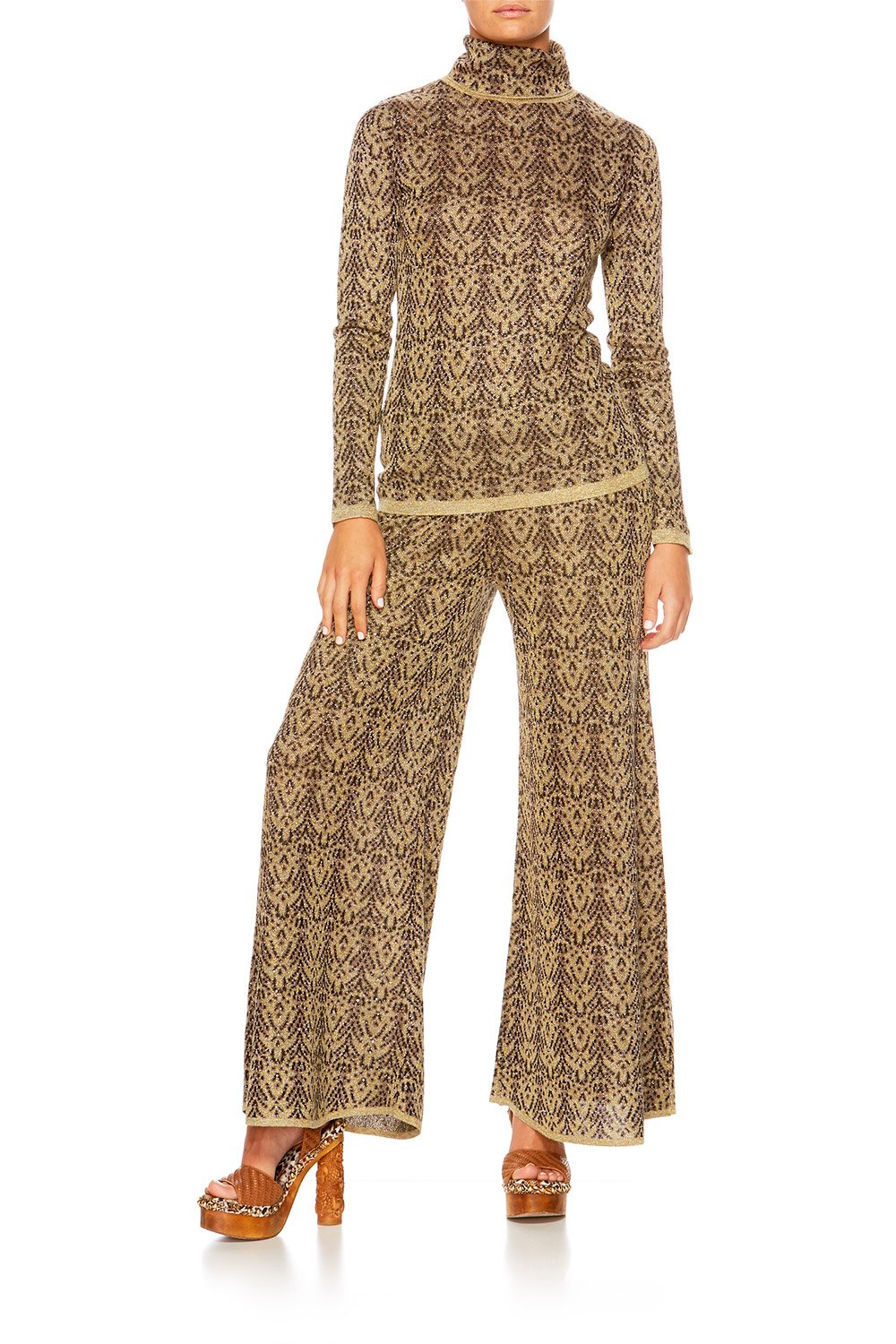 THE GYPSY LOUNGE FLARED KNIT TROUSER
