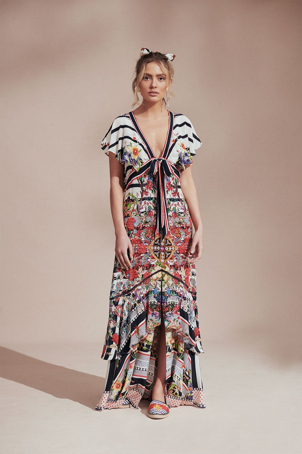 TIE FRONT MAXI WITH SPLIT JOIE DE VIVRE